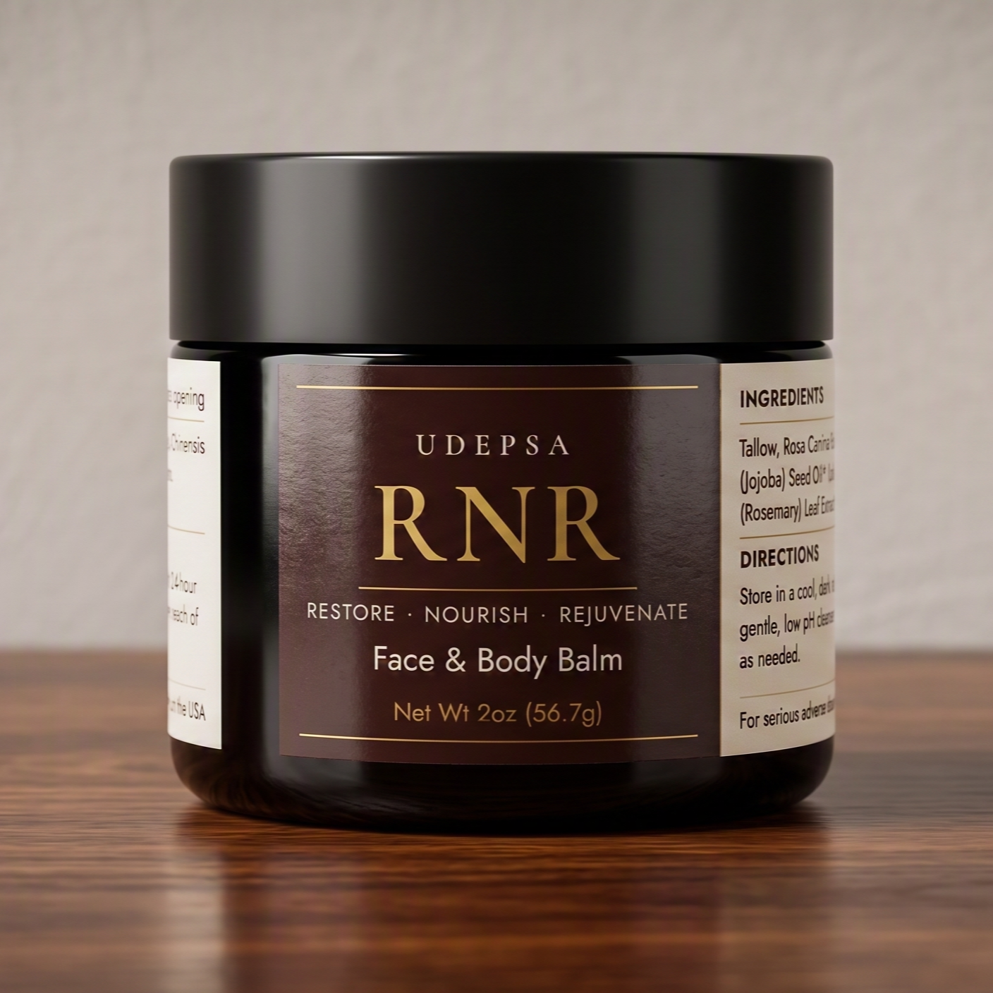 RNR Face & Body Balm — 2oz amber jar